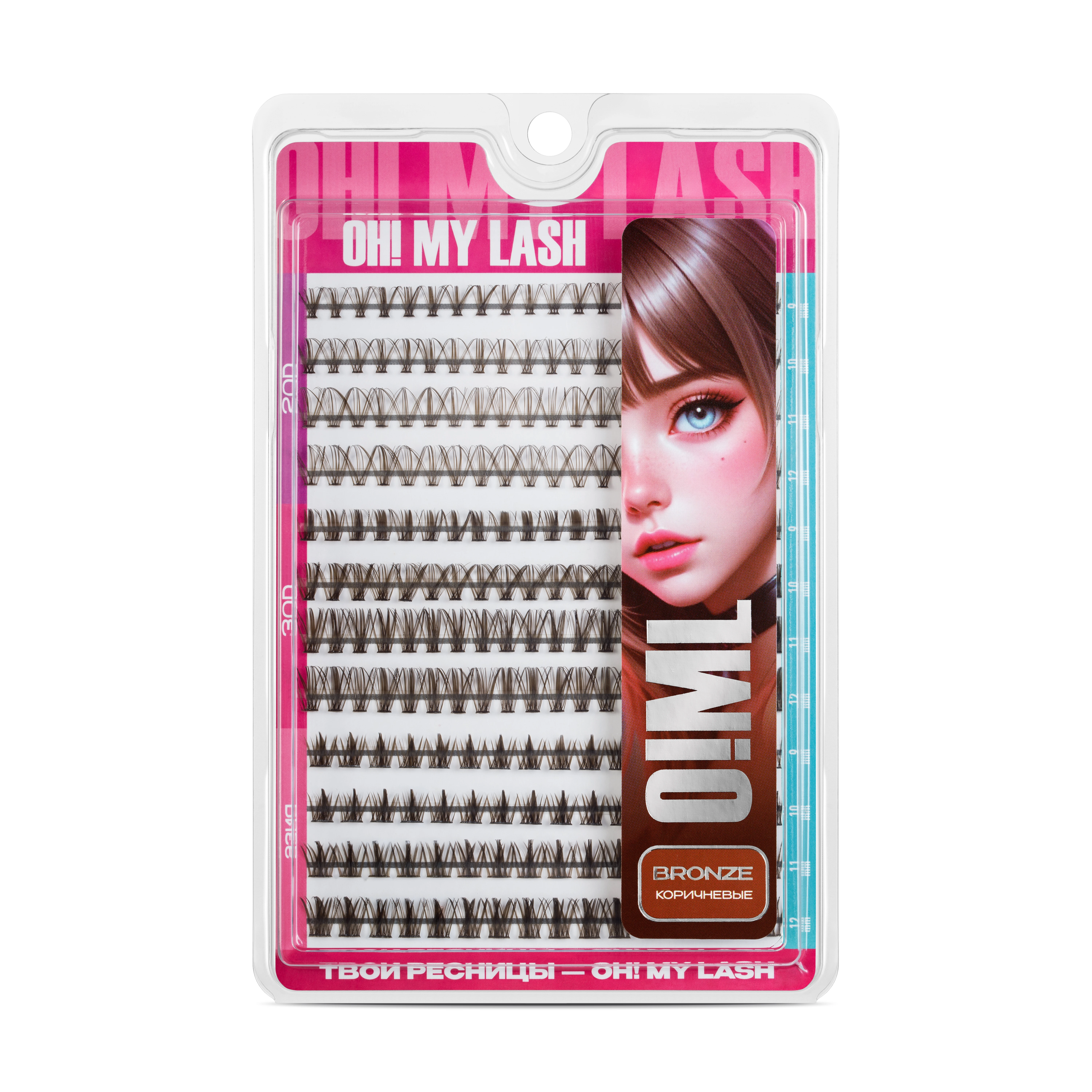 Brown strip lashes OH! MY LASH clusters "Bronze" 12 lines