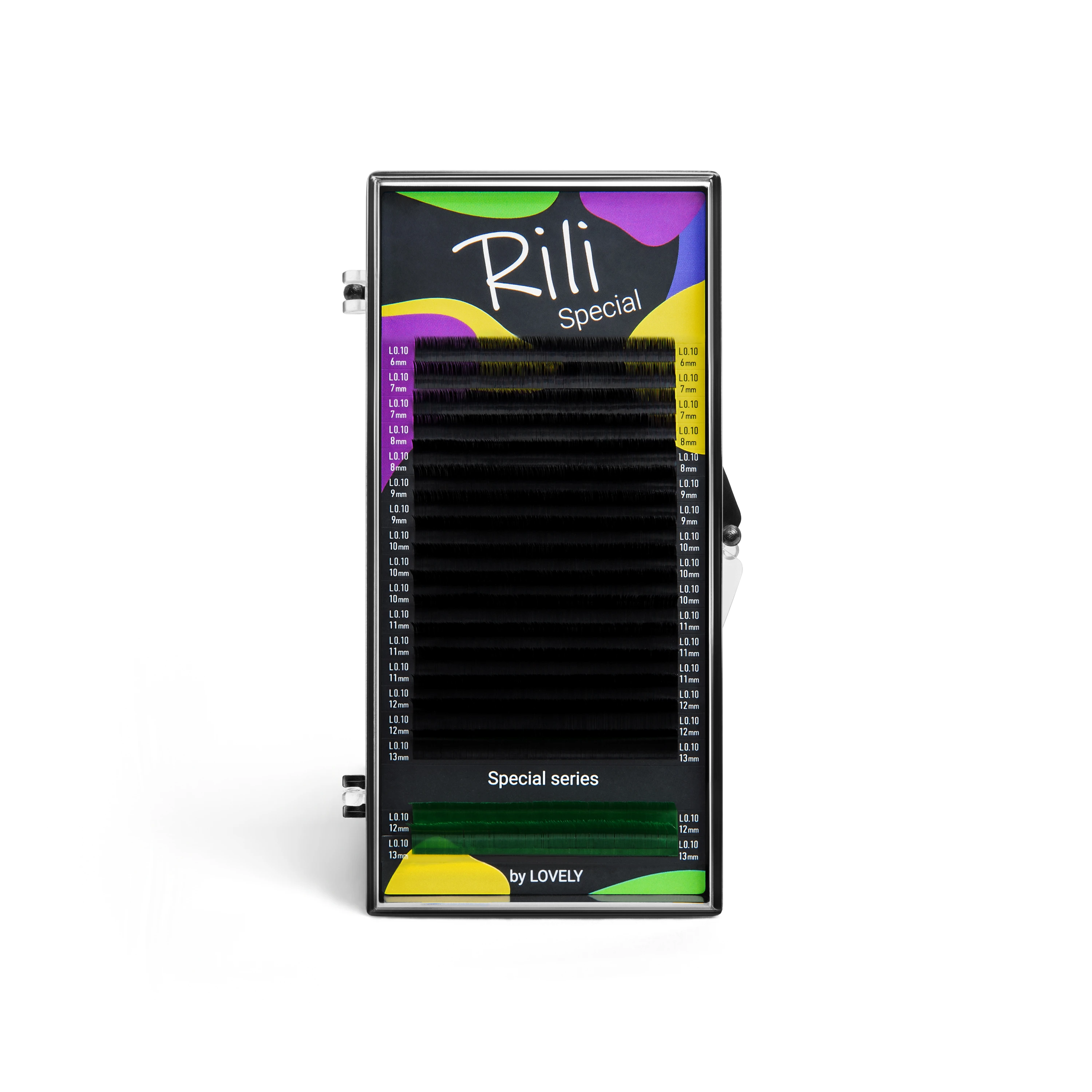 Black lashes Rili Special (green) - 18 lines - MIX