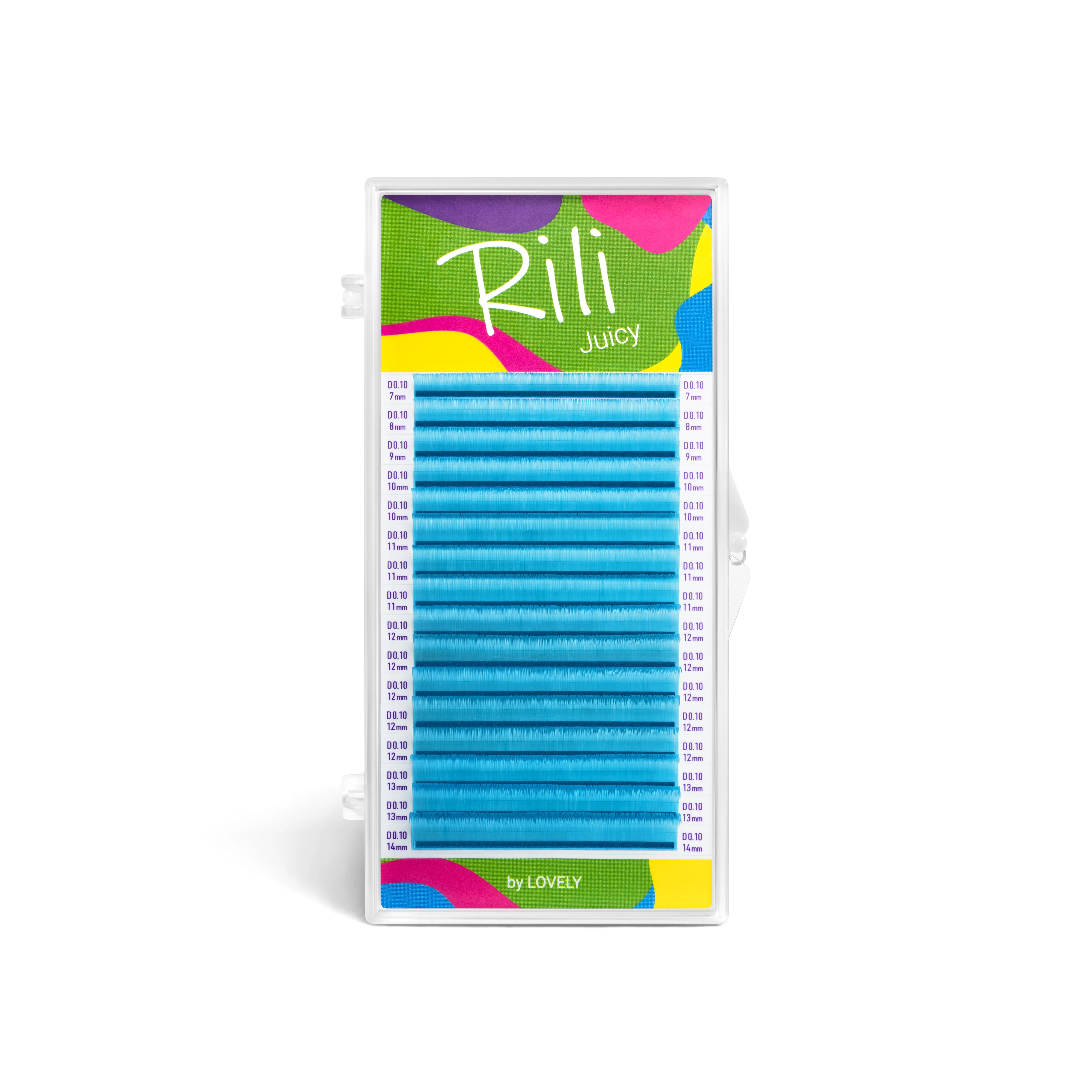 Lashes neonovyye siniye Rili Juicy - 16 lines - MIX