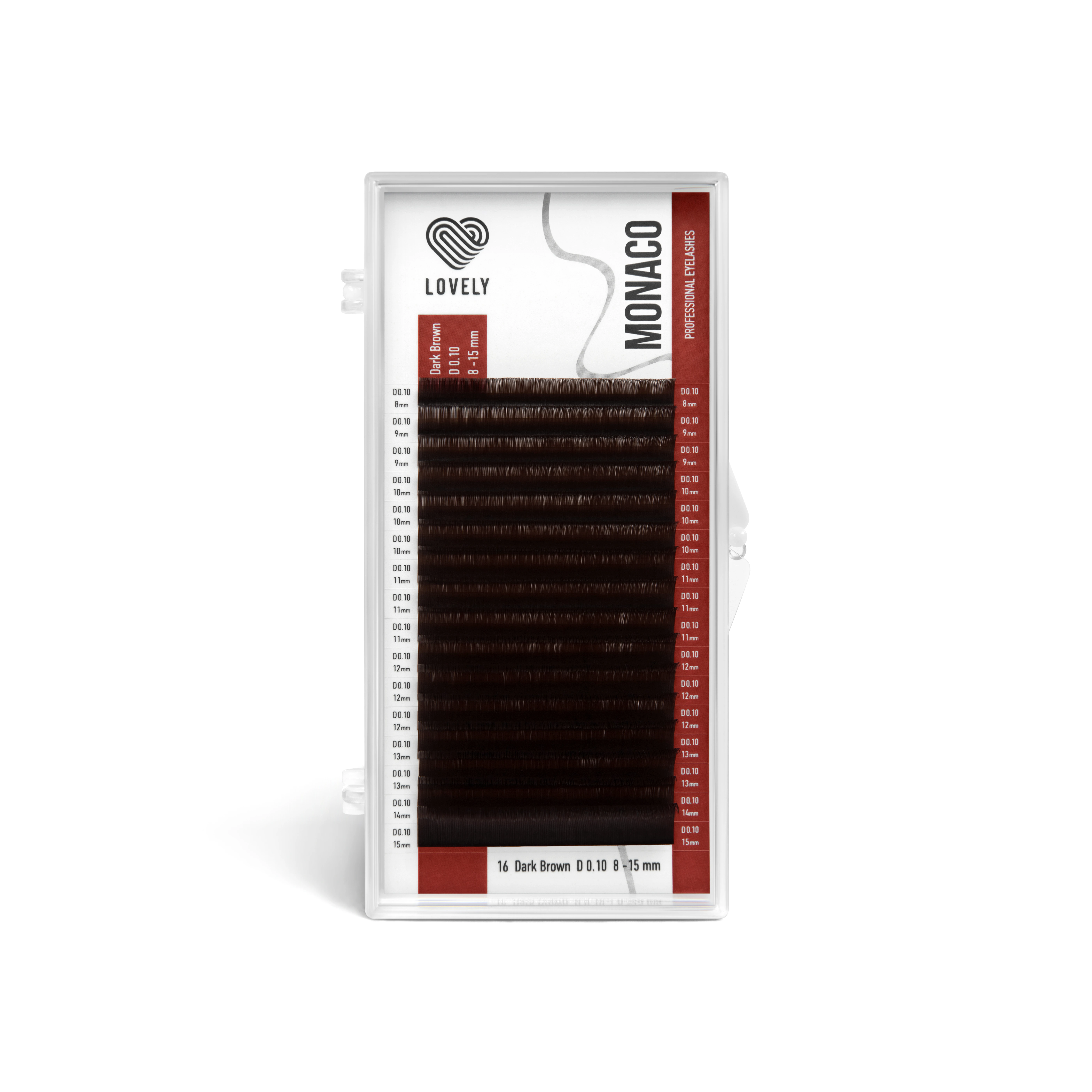 Dark brown lashes LOVELY Monaco - 16 lines - MIX (Clearance)