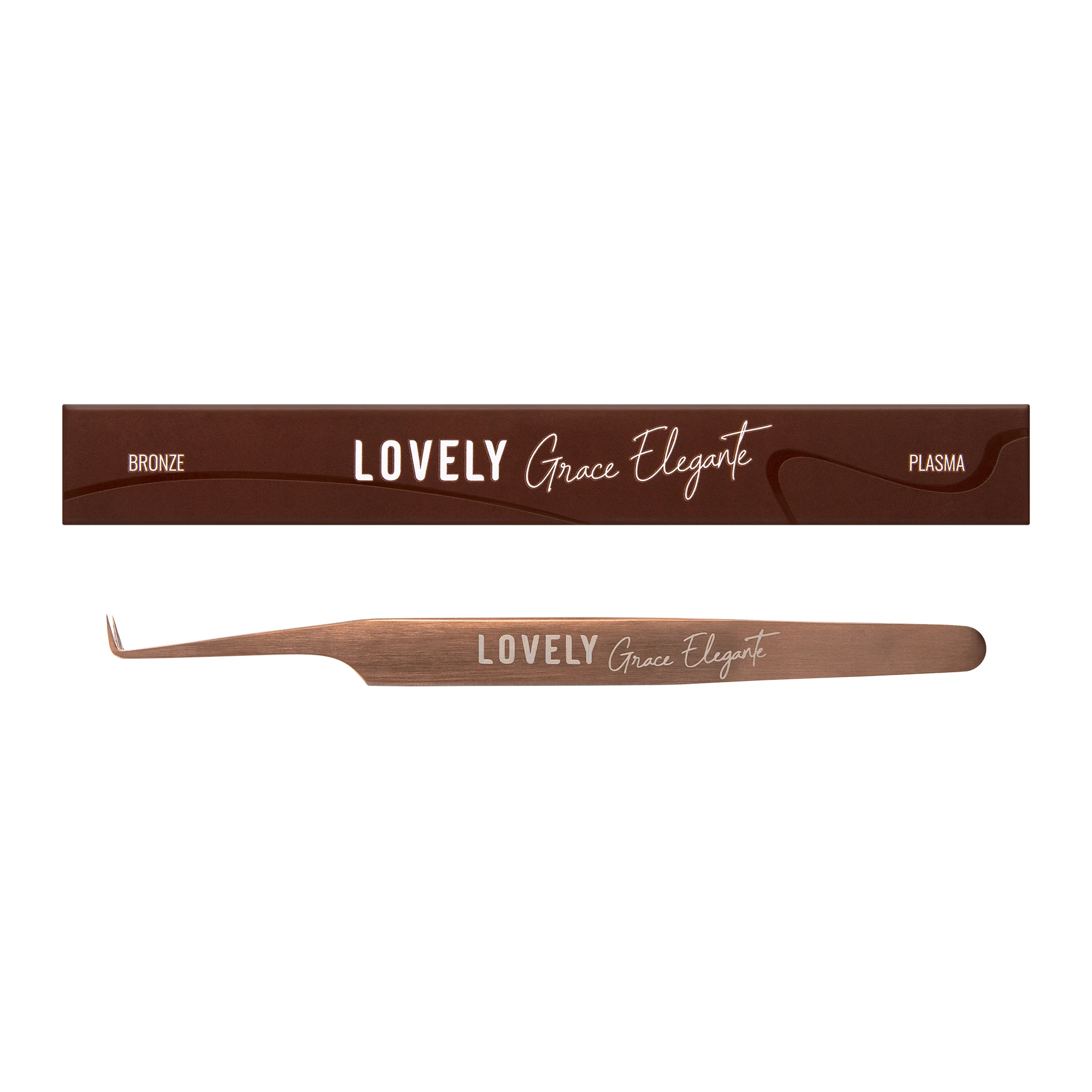 Extension tweezers resnits Lovely NanoFiber, series Grace Elegante Bronze, type G 5 mm (Clearance)