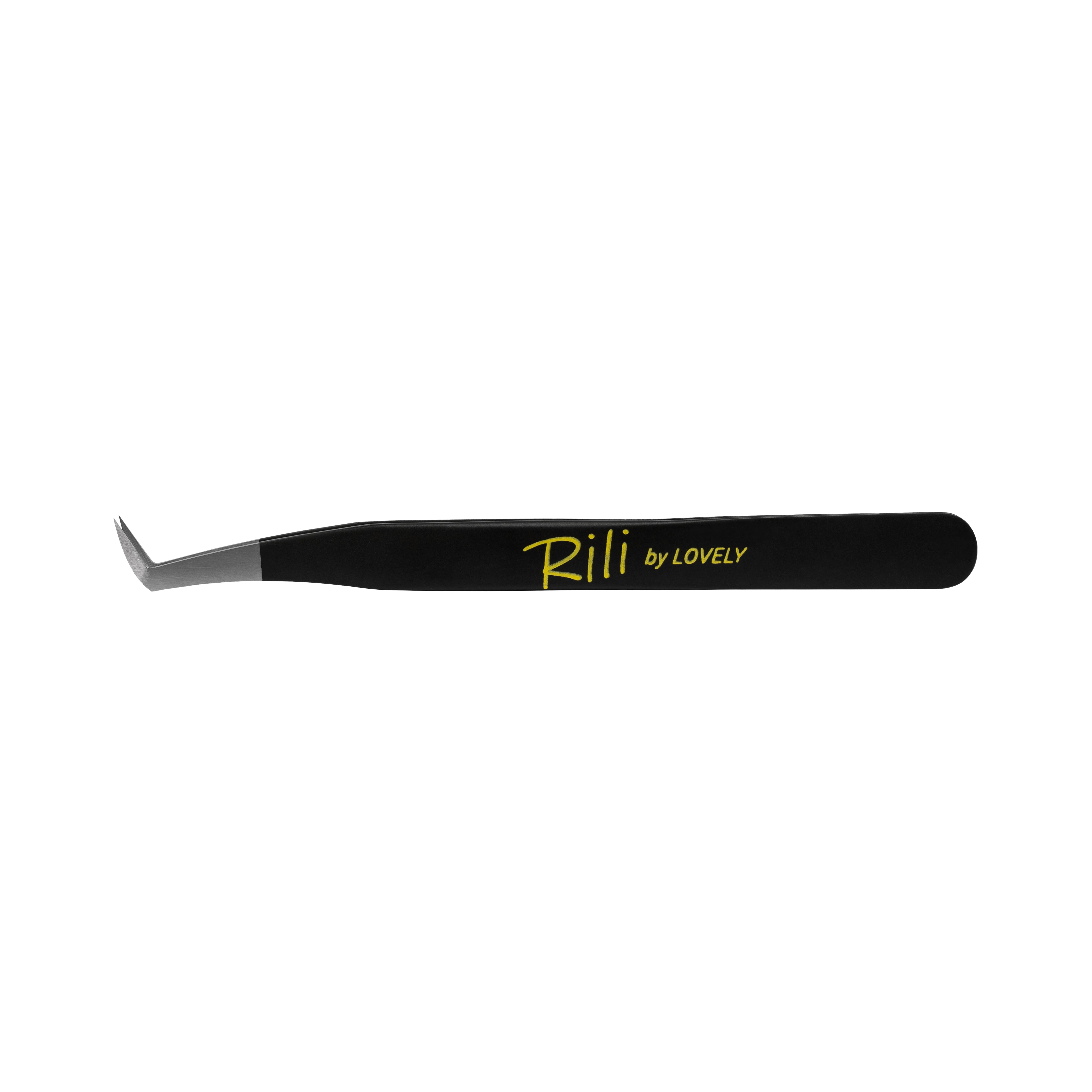 Extension tweezers resnits Rili, Black Line, type L-obraznyy sapozhok (Clearance)