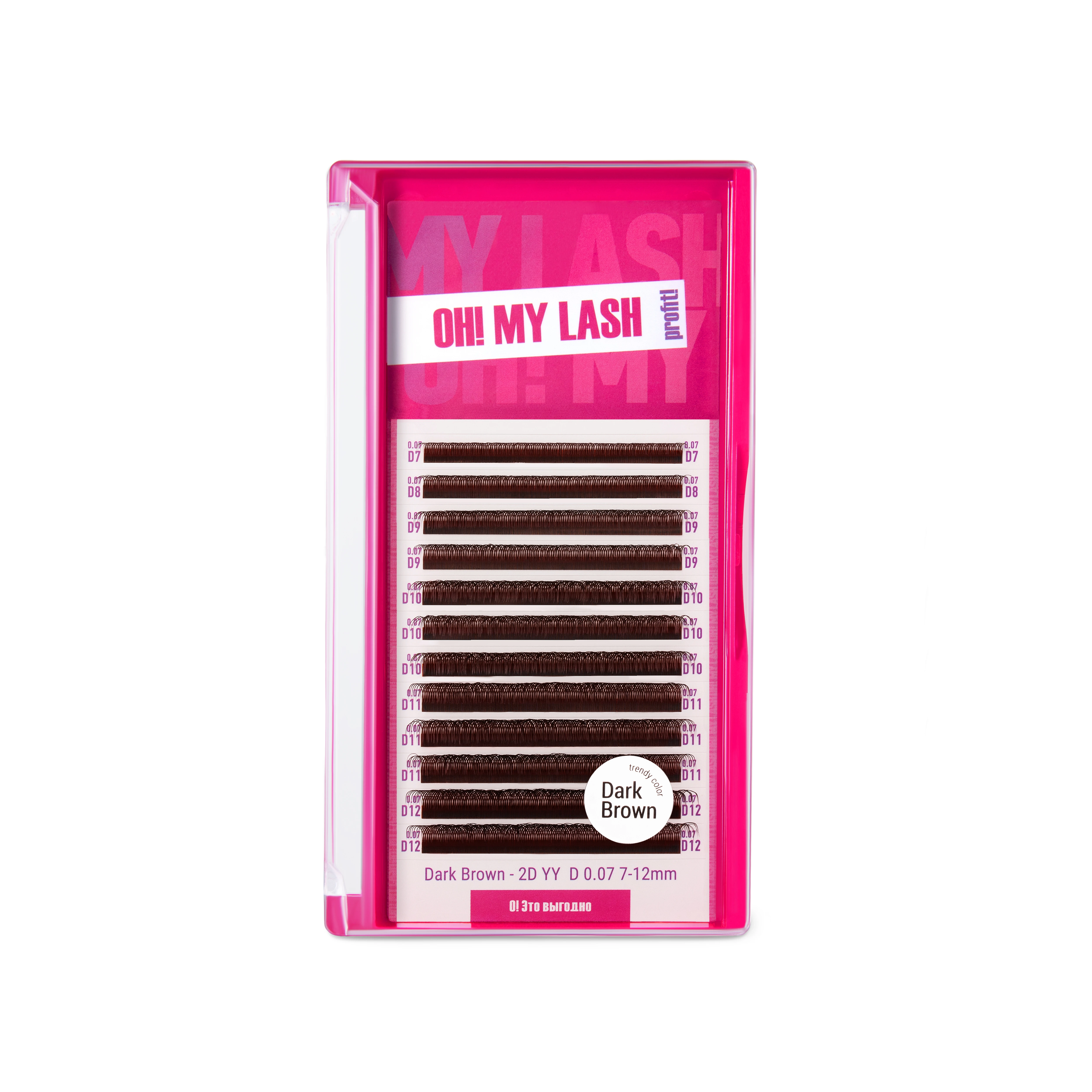 Dark brown lashes OH! MY LASH in clusters 2D-YY - 12 lines - MIX (Clearance)