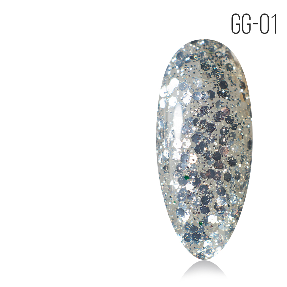 Gel Polish. GG-01. Glitter Gel No. 01